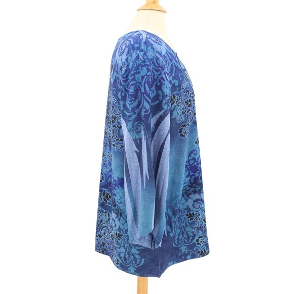 Avenue womens‎ Tunic Top size 18/20 1X Knit Art To Wear Blue Embellished NWT - Picture 5 of 10